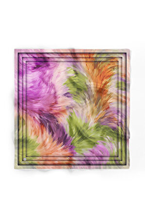 %100 İpek Kadın Desenli Bandana 80x80