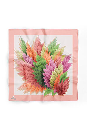 %100 İpek Kadın Desenli Bandana 80x80