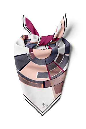 %100 İpek Kadın Desenli Bandana 80x80