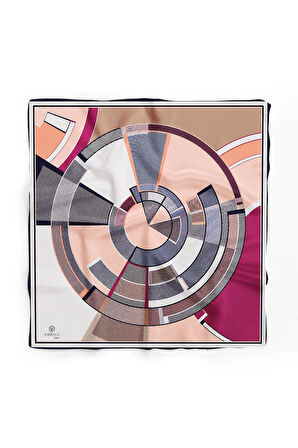 %100 İpek Kadın Desenli Bandana 80x80