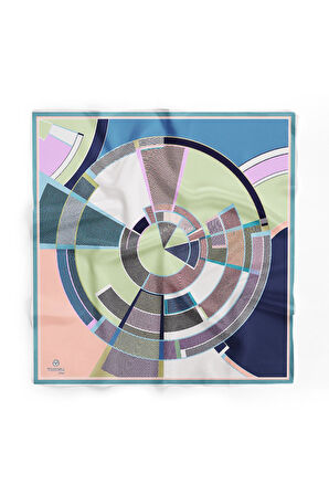 %100 İpek Kadın Desenli Bandana 80x80