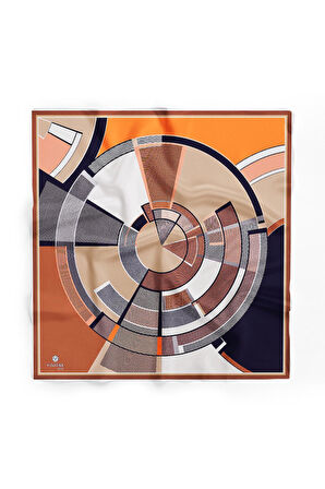 %100 İpek Kadın Desenli Bandana 80x80