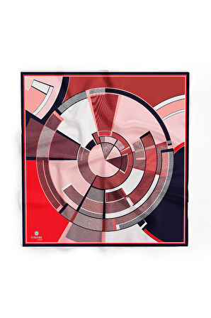 %100 İpek Kadın Desenli Bandana 80x80