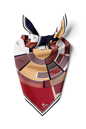 %100 İpek Kadın Desenli Bandana 80x80