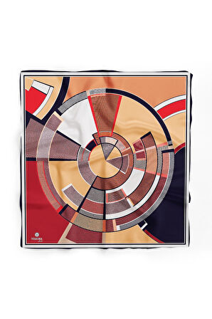 %100 İpek Kadın Desenli Bandana 80x80