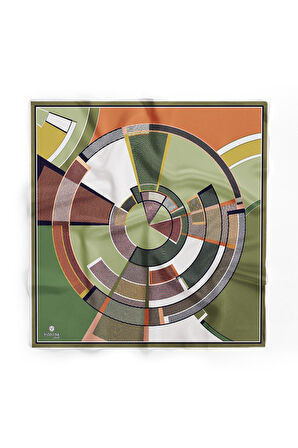 %100 İpek Kadın Desenli Bandana 80x80