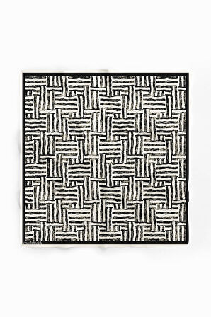 F40 Modabutik Siyah Beyaz Desenli Bandana