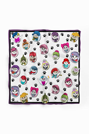 Modabutik Kedi Desenli Bandana