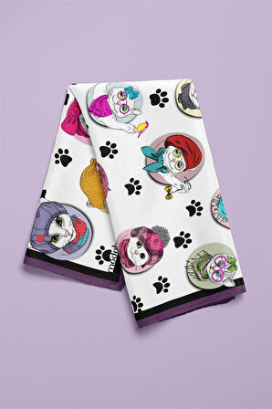 Modabutik Kedi Desenli Bandana