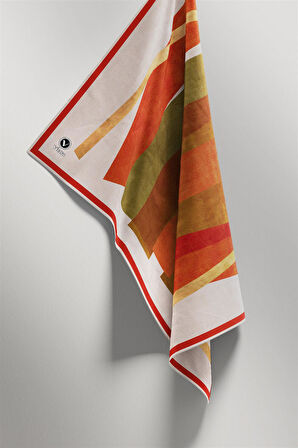 Twill Geometrik Desenli Taba Renkli 90x90 Eşarp (İpek İçermez) Kenar Dikiş Şekli El Dikişli