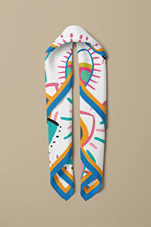 Vissona Göz Desenli %100  İpek Bandana 55x55