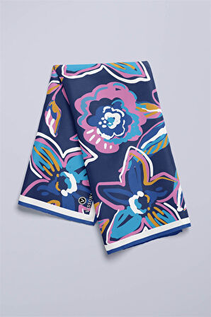 Vissona Çiçek Desenli İpek Bandana