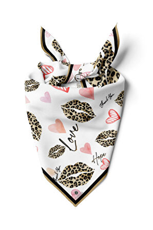 Vissona Dudak Desenli İpek Bandana