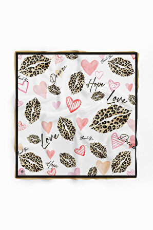 Vissona Dudak Desenli İpek Bandana