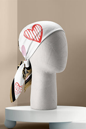 Vissona Dudak Desenli İpek Bandana