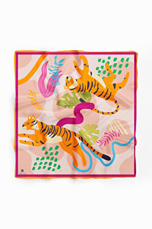 A25 Vissona Kaplan Desenli İpek Bandana