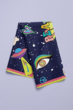 Vissona Peace Desenli İpek Bandana