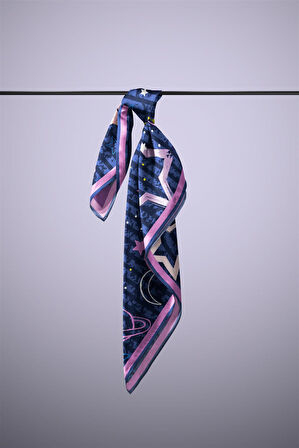 Vissona Yıldız Desenli İpek Bandana