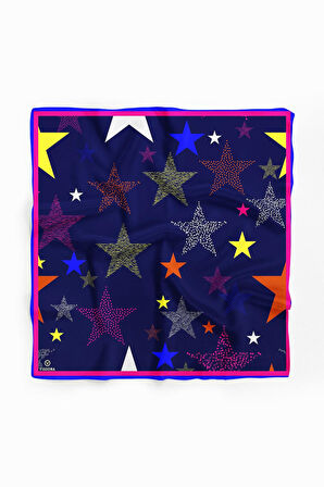 Vissona Geometrik Desenli İpek Bandana