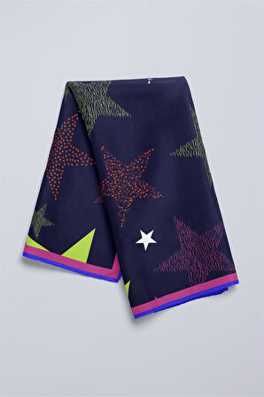 Vissona Geometrik Desenli İpek Bandana