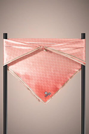%100 İpek Kadın Desenli Bandana 80x80