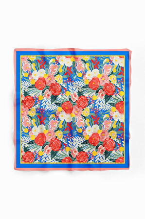 Vissona Gül Desenli İpek Bandana