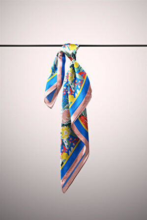 Vissona Gül Desenli İpek Bandana