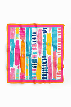 Vissona Geometrik Desenli İpek Bandana