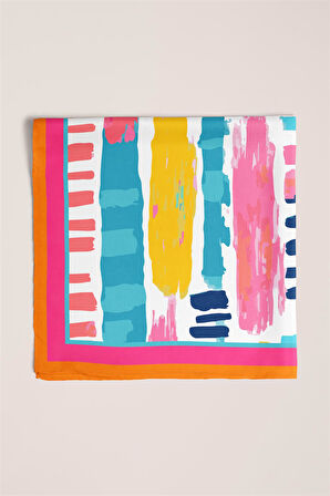 Vissona Geometrik Desenli İpek Bandana