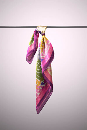 Vissona Gül Desenli İpek Bandana