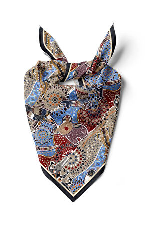 Vissona Etnik Desenli İpek Bandana