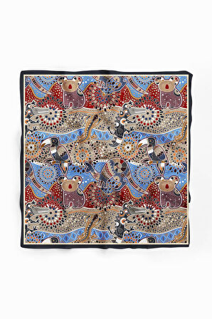 Vissona Etnik Desenli İpek Bandana