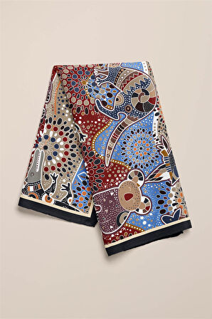 Vissona Etnik Desenli İpek Bandana