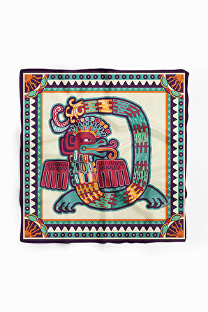 Vissona Etnik Desenli İpek Bandana