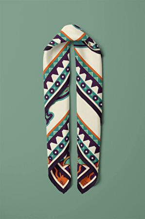 Vissona Etnik Desenli İpek Bandana