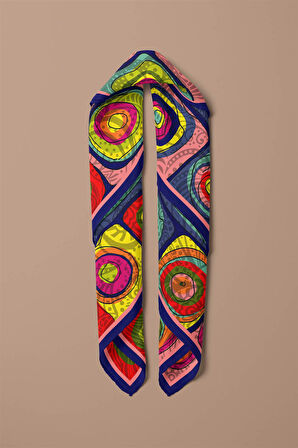 Vissona Göz Desenli İpek Bandana