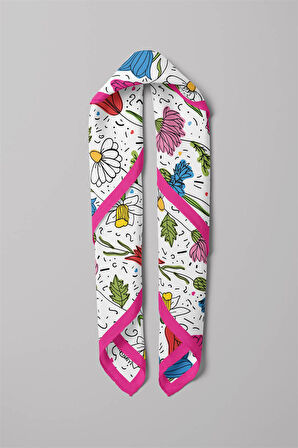 B89 Modabutik Çiçek Desenli Kadın Bandana