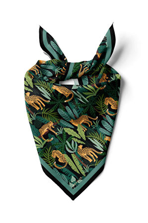 Modabutik Tropik Leopar Desenli Bandana A1