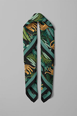 Modabutik Tropik Leopar Desenli Bandana A1