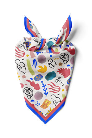 Modabutik Geometrik Portre Desenli Bandana