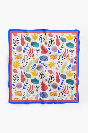 Modabutik Geometrik Portre Desenli Bandana