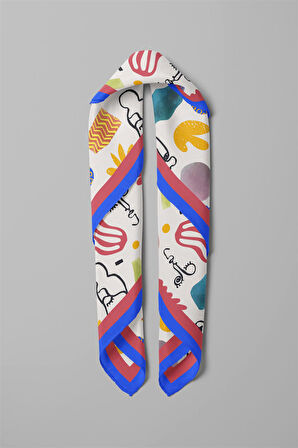 Modabutik Geometrik Portre Desenli Bandana