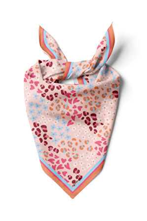 G64 Modabutik Kalpli Leopar Desenli Bandana