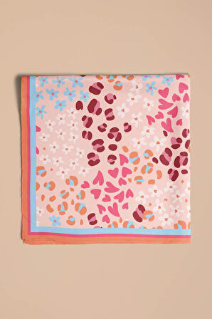 G64 Modabutik Kalpli Leopar Desenli Bandana