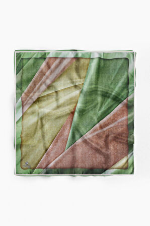 %100 İpek Kadın Desenli Bandana 80x80
