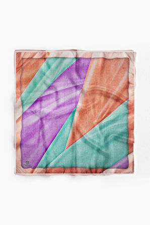 %100 İpek Kadın Desenli Bandana 80x80