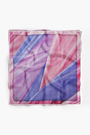 %100 İpek Kadın Desenli Bandana 80x80