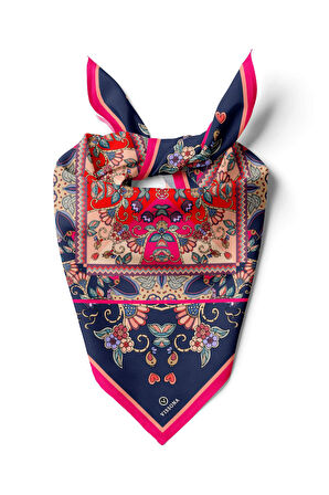 %100 İpek Etnik Desenli Kadın Bandana