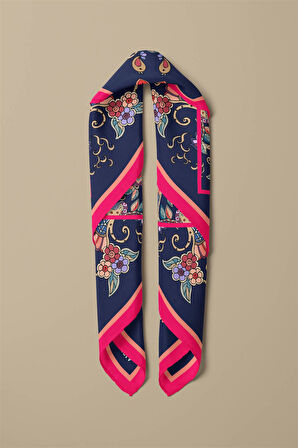 %100 İpek Etnik Desenli Kadın Bandana