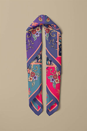 %100 İpek Etnik Desenli Kadın Bandana